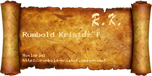 Rumbold Kristóf névjegykártya