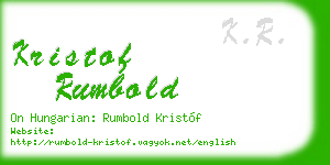 kristof rumbold business card